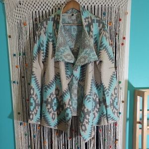 Renee C. Women's Open-Front Chunky Knit Cardigan In Tribal Pattern